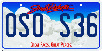 SD license plate 0SOS36