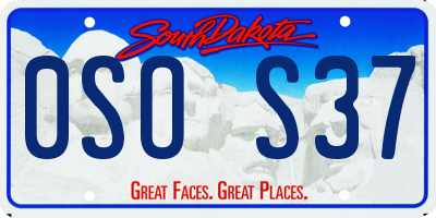 SD license plate 0SOS37