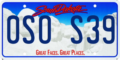 SD license plate 0SOS39