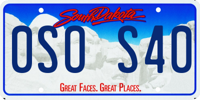 SD license plate 0SOS40
