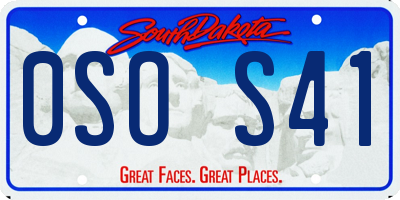 SD license plate 0SOS41