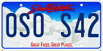 SD license plate 0SOS42