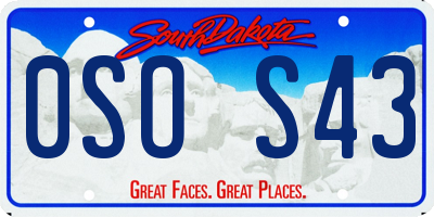 SD license plate 0SOS43