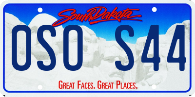 SD license plate 0SOS44