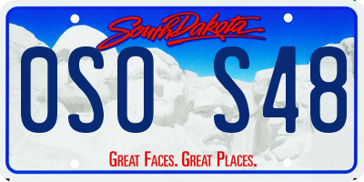 SD license plate 0SOS48