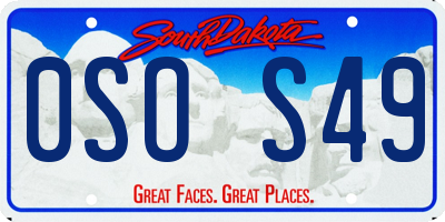 SD license plate 0SOS49