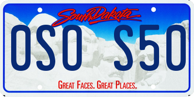 SD license plate 0SOS50