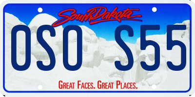 SD license plate 0SOS55