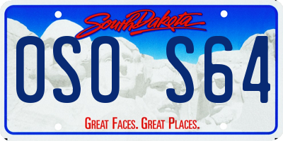 SD license plate 0SOS64
