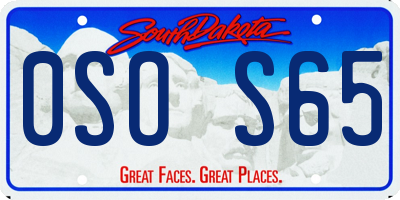 SD license plate 0SOS65