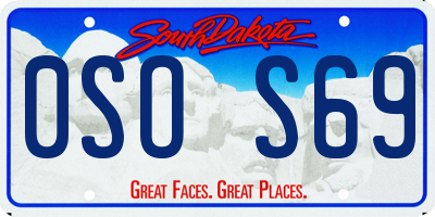 SD license plate 0SOS69