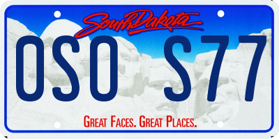 SD license plate 0SOS77
