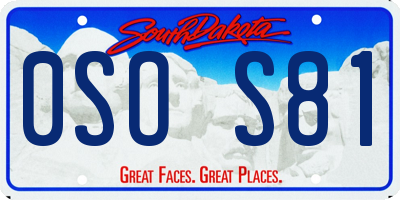 SD license plate 0SOS81