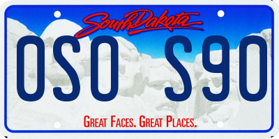 SD license plate 0SOS90