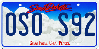 SD license plate 0SOS92