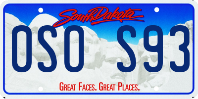 SD license plate 0SOS93