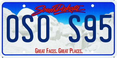 SD license plate 0SOS95