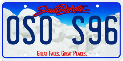 SD license plate 0SOS96