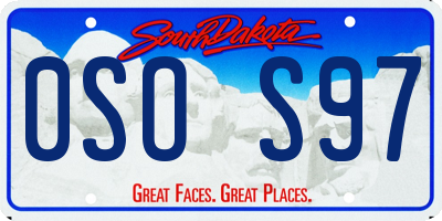 SD license plate 0SOS97