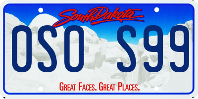 SD license plate 0SOS99