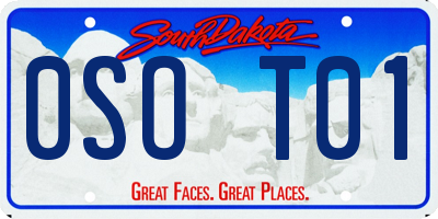 SD license plate 0SOT01