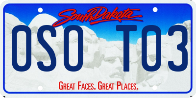SD license plate 0SOT03