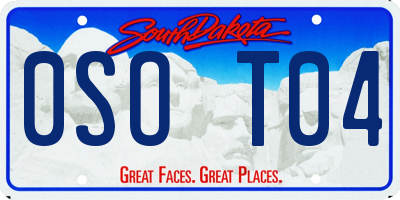 SD license plate 0SOT04