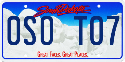 SD license plate 0SOT07