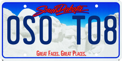 SD license plate 0SOT08