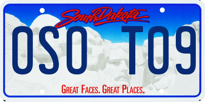 SD license plate 0SOT09
