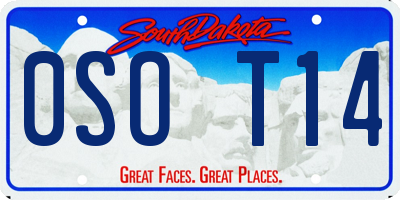 SD license plate 0SOT14