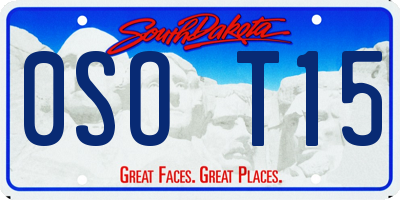 SD license plate 0SOT15