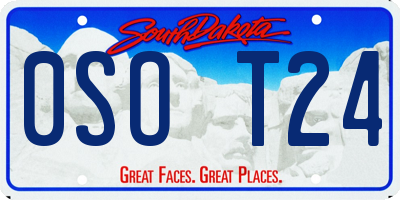 SD license plate 0SOT24
