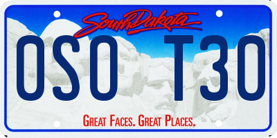 SD license plate 0SOT30