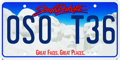 SD license plate 0SOT36