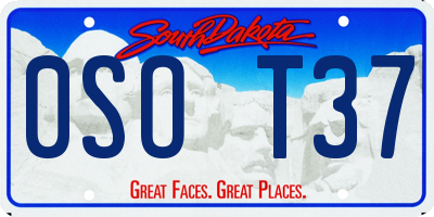 SD license plate 0SOT37
