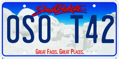 SD license plate 0SOT42