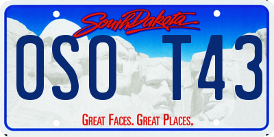 SD license plate 0SOT43