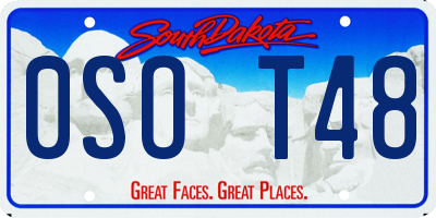 SD license plate 0SOT48