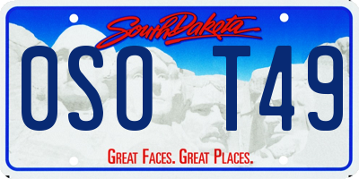 SD license plate 0SOT49