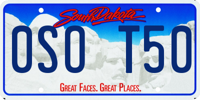SD license plate 0SOT50
