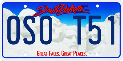 SD license plate 0SOT51
