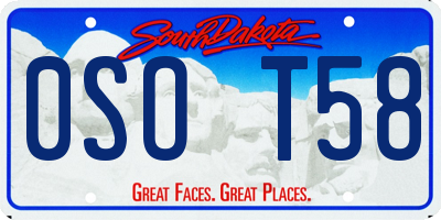 SD license plate 0SOT58