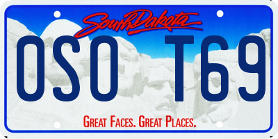 SD license plate 0SOT69