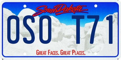 SD license plate 0SOT71