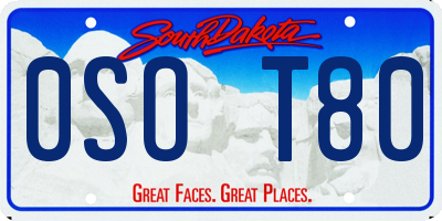 SD license plate 0SOT80