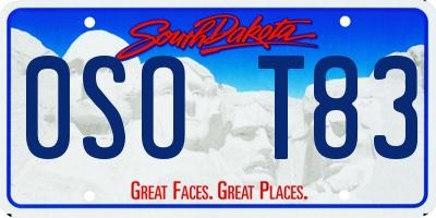 SD license plate 0SOT83