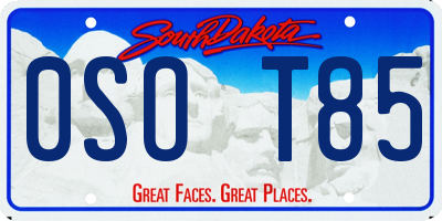 SD license plate 0SOT85