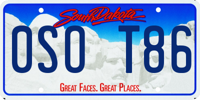 SD license plate 0SOT86