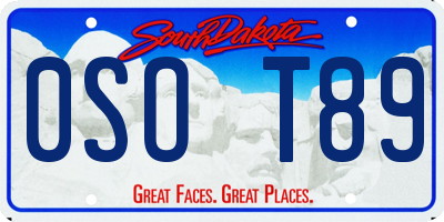 SD license plate 0SOT89